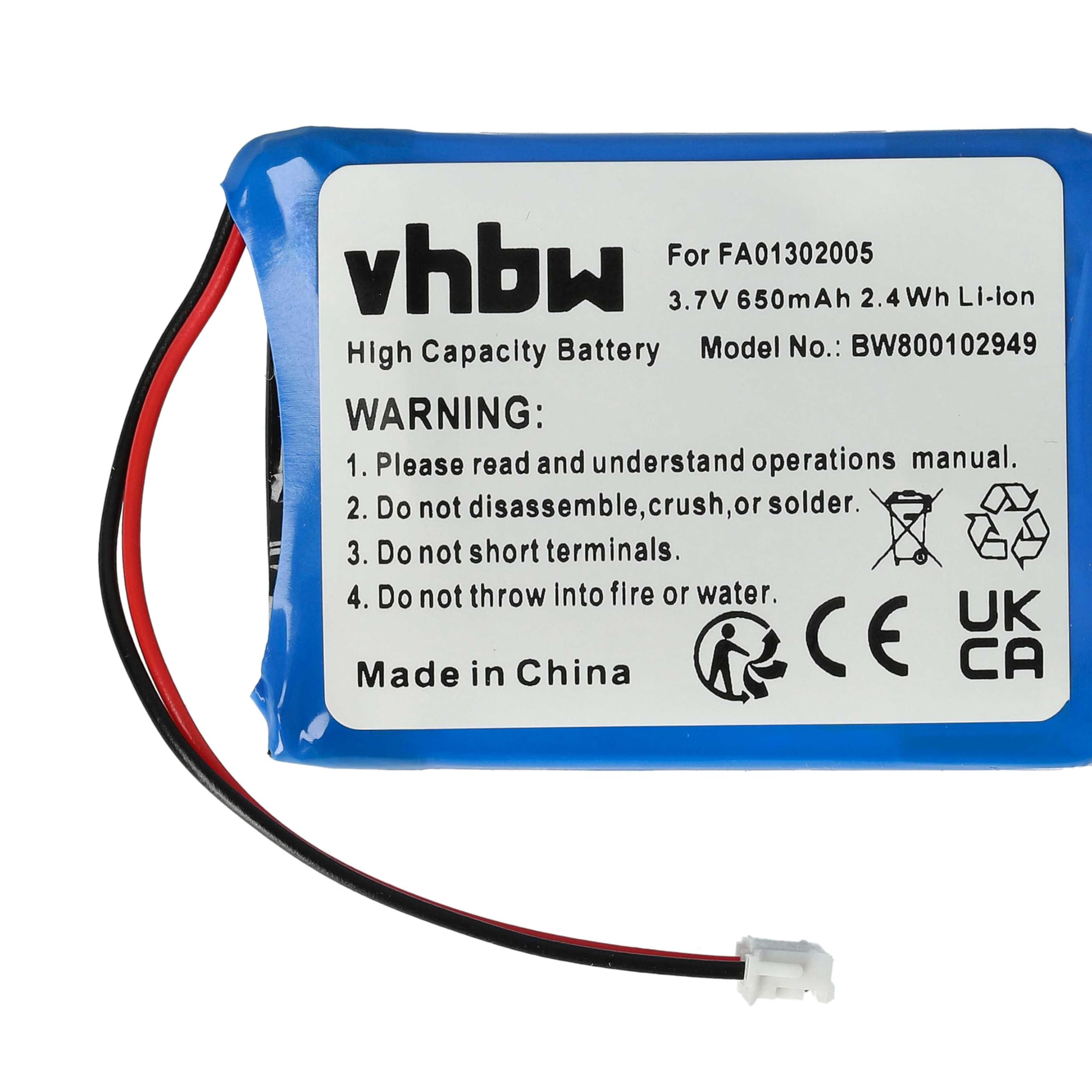 vhbw Bateria kompatybilna z telefonem stacjonarnym Swyx D210, D215, D843 (650 mAh, 3,7 V, litowo-jonowa)