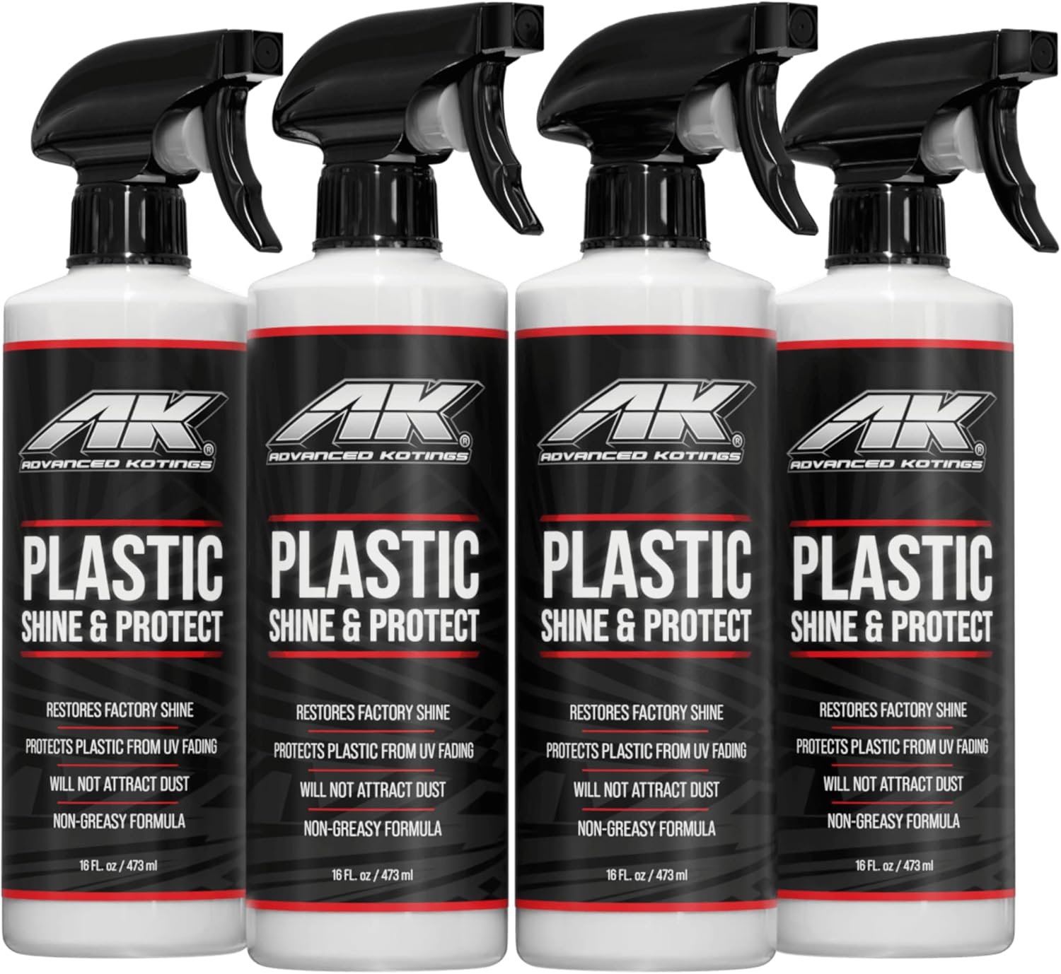 Advanced Kotings Plastic Shine & Protect Spray | Plastic & Vinyl UV Protection, High Gloss Shine, Resists Dirt & Dust for ATVs, UTVs, Trucks, Dirt Bikes | 16oz Spray - 2 Pack (Set of 4)