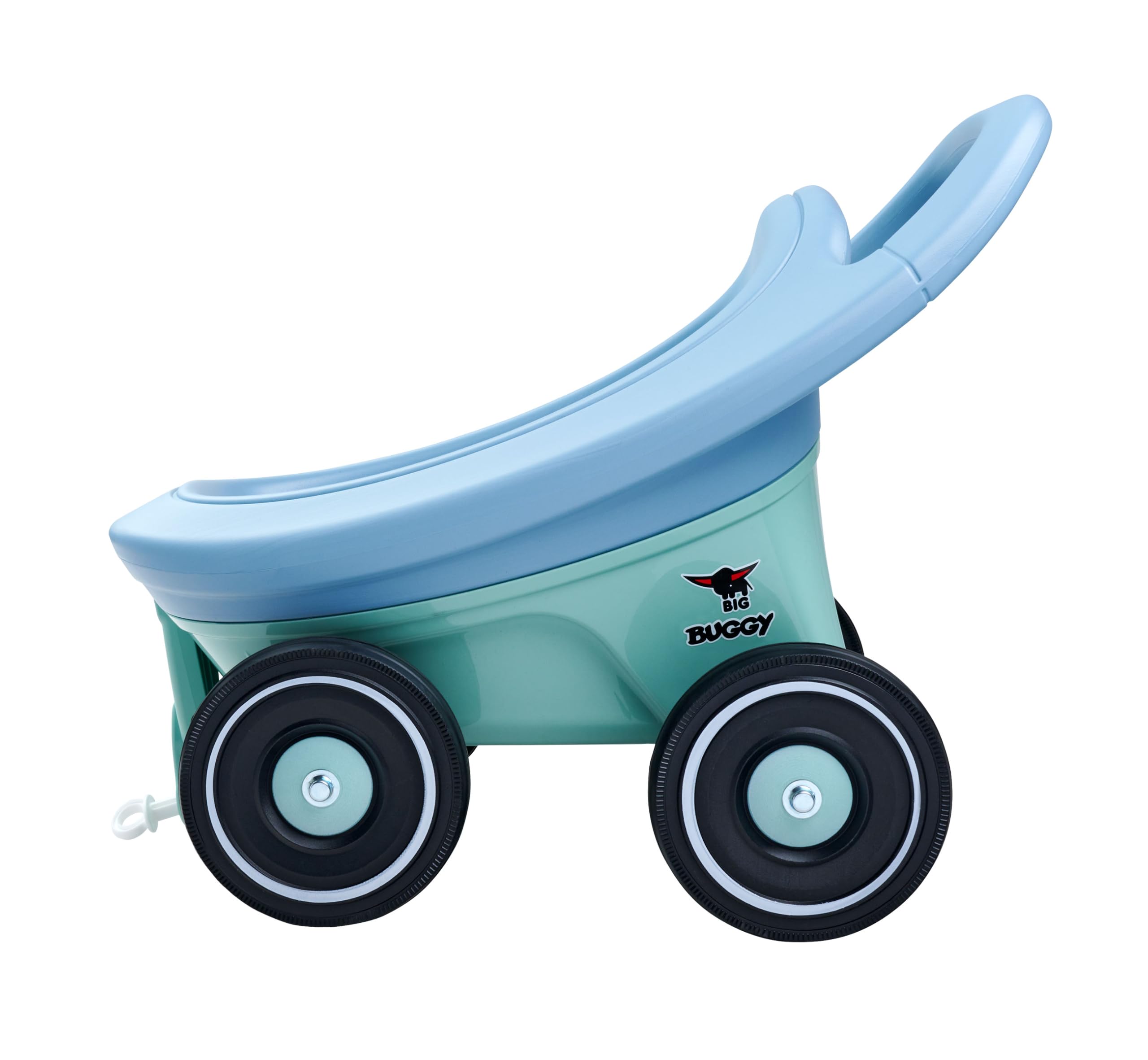 BIG Buggy 3-in-1 Lauflernwagen mit verstellbarer Bremsfunktion, Anhänger, inklusive 4 Flüsterräder, blau-türkiser BIG Buggy, für Kinder ab 1 Jahr