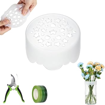 GANKTOWCOY 2Pcs Silicone Flower Arranging Grid Vase Buddy