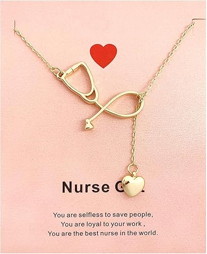 Long tiantian Regalos de enfermera para mujer, collar con colgante de corazón para médicos y enfermeras, regalos para enfermeras