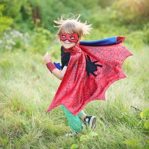 Spider Cape Set with Mask & Wristbands, Small Size