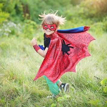 Spider Cape Set with Mask & Wristbands, Small Size