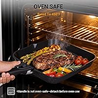 Vista 9 de Ammeloo 21-Piece Ceramic Pots and Pans Set Non Stick with Detachable Handles and Egg Frying Pan & 21 Pcs Pots and Pans Set Non Stick with Detachable