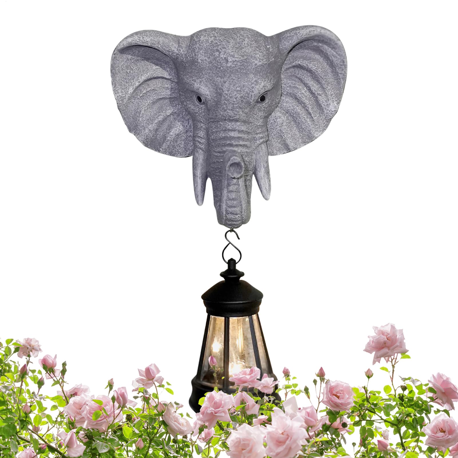 Elefante de resina solar para iluminar con encanto los senderos de tu jardín 8
