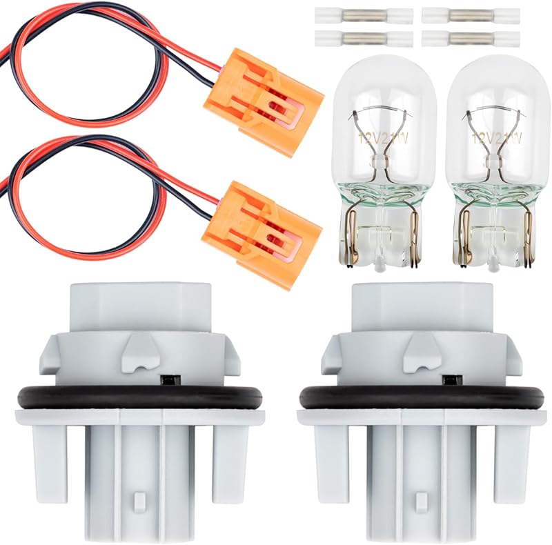 Soquete da lanterna traseira Svicari com chicote e lâmpada T20 para Honda e Acura – Kit com 2 unidades