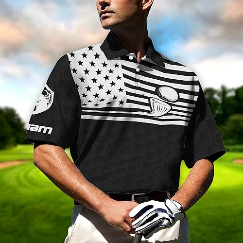 Miniatura 5 de Divertidas camisetas polo de golf 3D personalizadas para hombres, polo de golf divertido para hombre, camiseta de golf de manga corta para hombre,