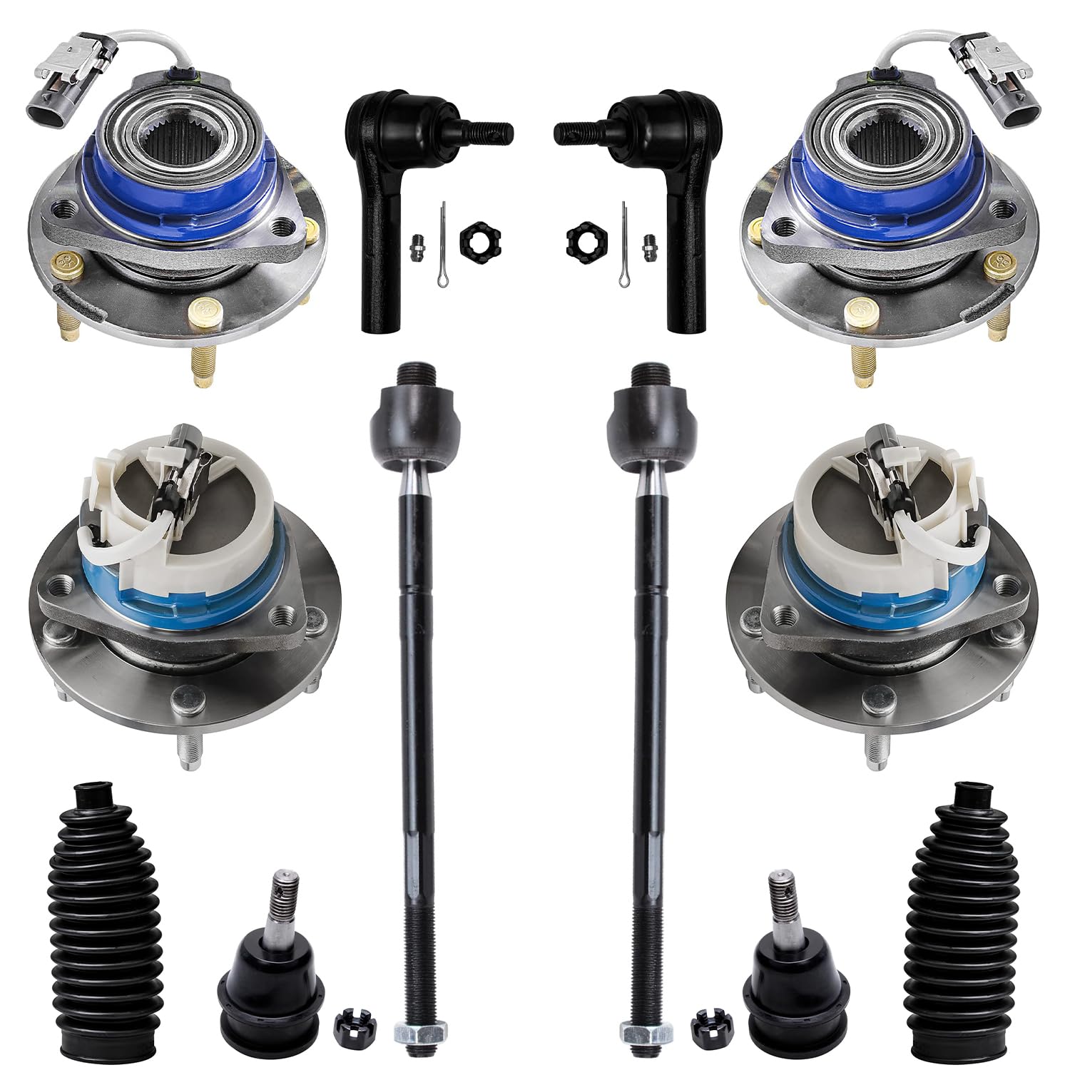 Detroit Axle - 12pc Wheel Bearing Hubs Kit for 1997-2008 Chevy Corvette