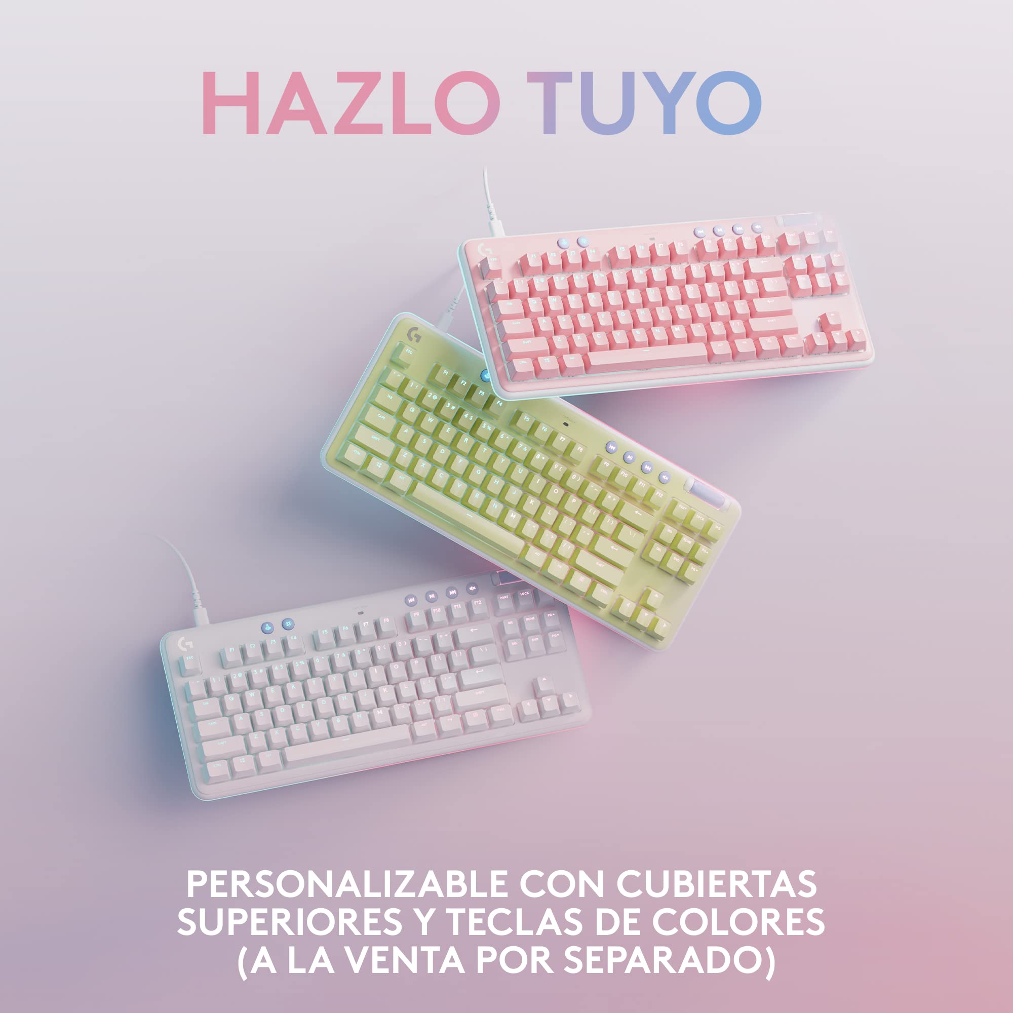 Logitech G G713 Teclado Para Gaming Con Cable Con Iluminación LIGHTSYNC RGB | Interruptores Táctiles (GX Marrón) Reposamanos Para Teclado, Con PC y Mac, Blanco Niebla, QWERTY US INT'L - Niebla blanca