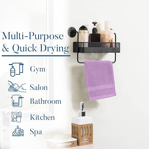 Miniatura 4 de DAN RIVER Paquete de 12 toallas faciales 100 % algodón, de alta calidad, altamente absorbentes, para baño, spa, gimnasio, secado rápido, esenciales