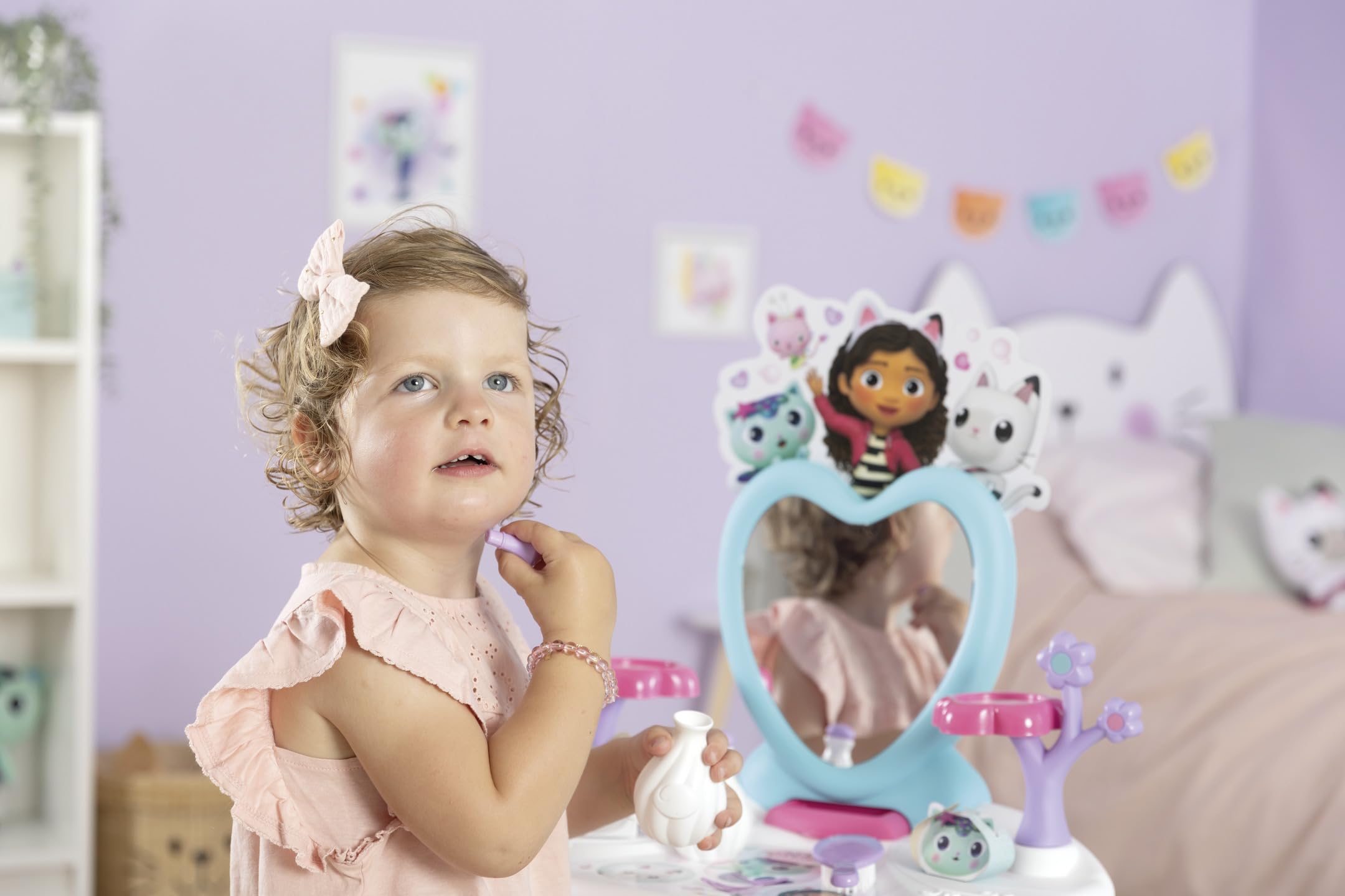 Smoby La Maison de poupées de Gabby - Coiffeuse avec Miroir, siège et Accessoires. A patir 3 Ans (7600320255)