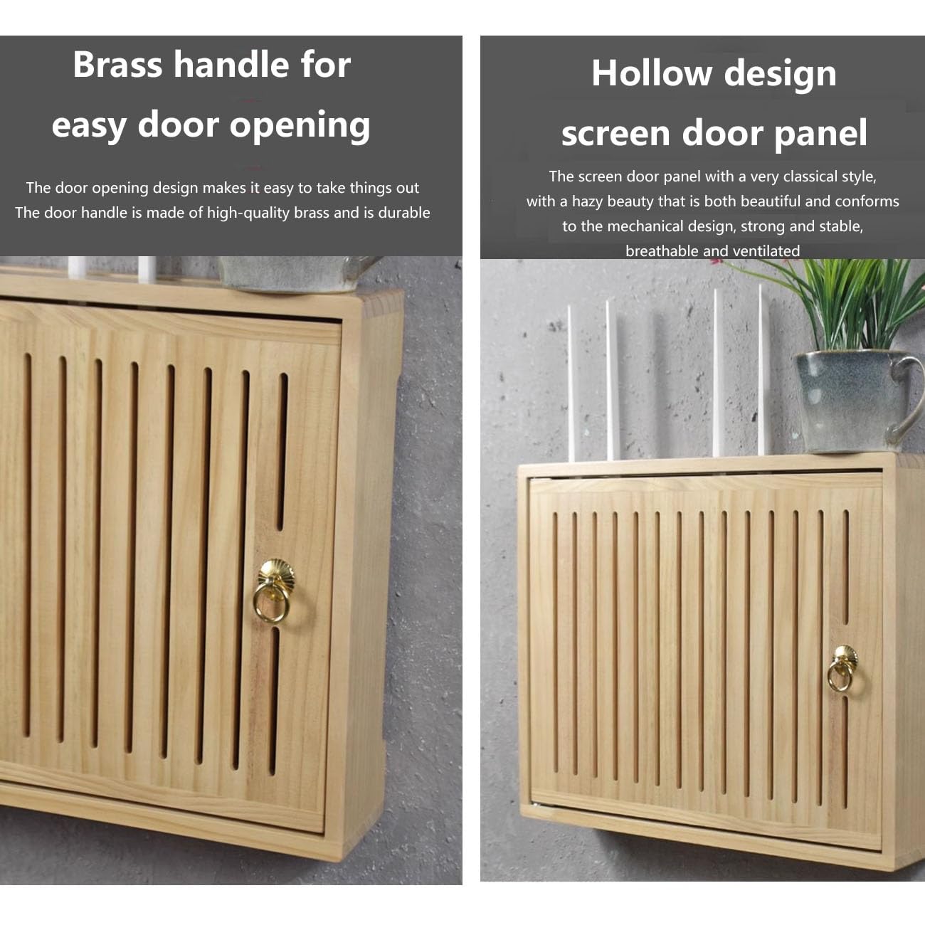 Générique Étagère de Rangement Murale élégante pour routeur et boîtier Wi-FI - Solution de Gestion des câbles pour la Maison et Le Bureau, 50 x 9 x 42 cm, Design épuré et Moderne.