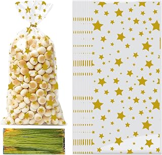 Christmas Cookie Bags|, Bag 50 Pieces Christmas Cellophane Sweet Bags-Cookie Candy Gift BagsClear Bagswith Twist Ties For ChristmasParty