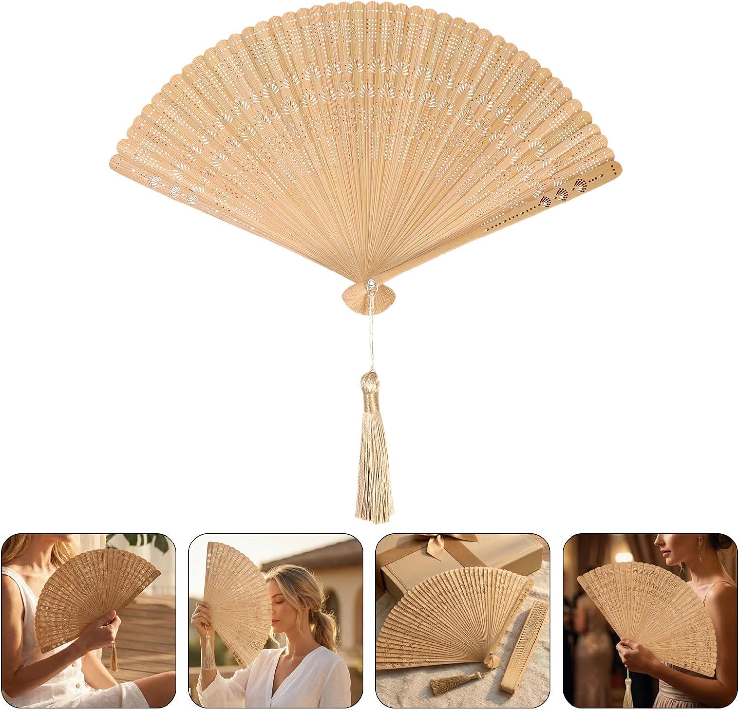 2pcs Decorative Folding Fan, Handheld Portable Cooling Accessory