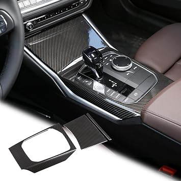 TINKI Car Center Console Gear Shift Panel Cover Trim Compatible for BMW 3 Series 3GT G20 G21 G22 G23 G26 G28 2019 2020 2021 2022 2023 2024 2025 Interior Accessories ABS Plastic, Carbon Fiber