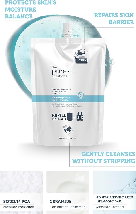 The Purest Solutions Moisturizing And Barrier Repair Dry Combination Skin Cleansing Gel Ecological Replacement Package 400 ml