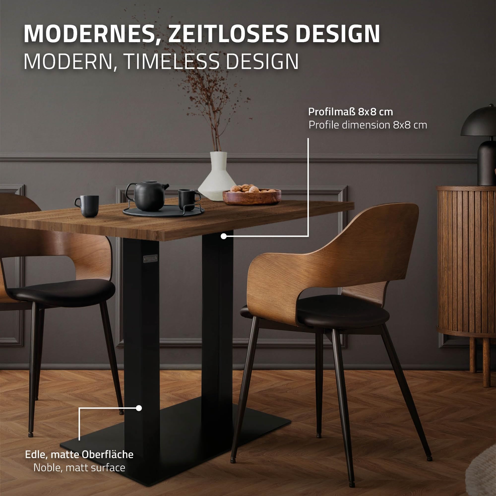 ML-Design Bastidor de Mesa Doble Patas para Mesa 70 x 43 x 72 cm Soporte Rectangular Negro Mate de Metal (Acero) Recubierto de Polvo Base para Escritorio Columna para Consola Sostén para Tablero Pie