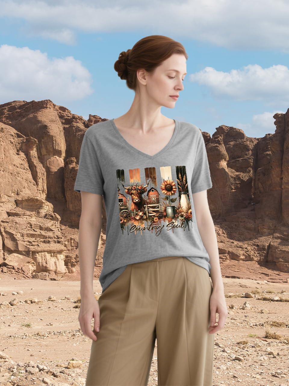 Women Cowgirl Shirts Vintage Farm Country T Shirts Funny Cow Graphic Tees Short Sleeve Tops - Image 3