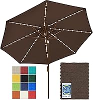 Vista 44 de EliteShade USA - Sombrilla solar de 9 pies / 2.74 metros, de 3 niveles, con 10 años sin decoloración, 80 luces LED para patio, mesa al aire libre