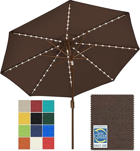 Miniatura 44 de EliteShade USA - Sombrilla solar de 9 pies / 2.74 metros, de 3 niveles, con 10 años sin decoloración, 80 luces LED para patio, mesa al aire libre