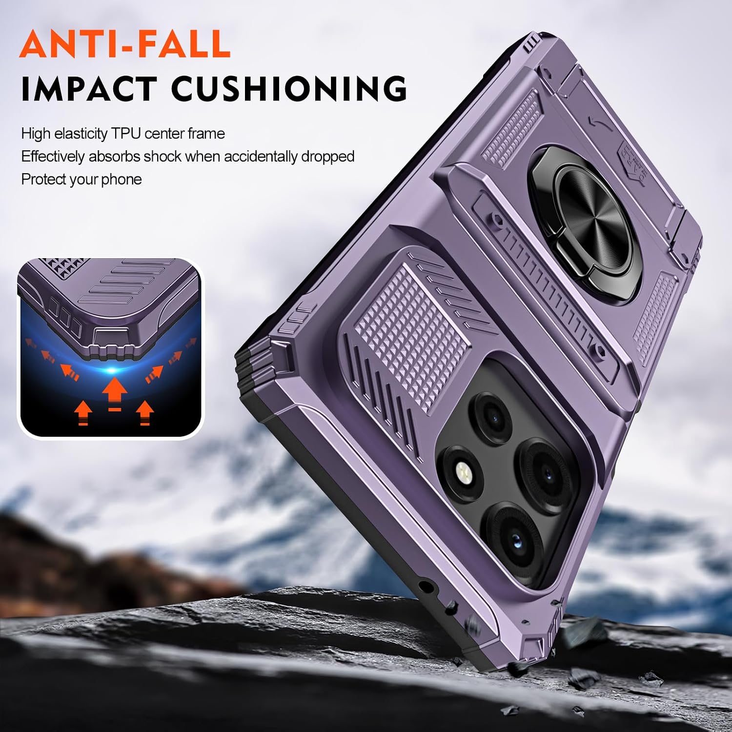 Phone Case for Motorola Moto G Power 5G 2025 Stand Women Men Purple image 3