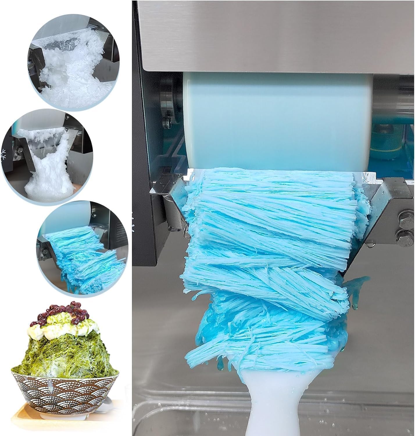 Automatic Electric Snow Machine, Summer Shaved Ice Machine, Addictive Ice Crusher, Shaved Ice Machine, Snow Cone Machine, Suitable for Dessert Shops