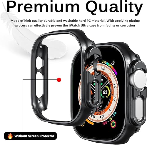 Miniatura 3 de Miimall Funda compatible con Apple Watch UltraUltra 2 de 1.732 pulgadas (1.929 in), PC dura sin protector de pantalla, cuerpo completo,