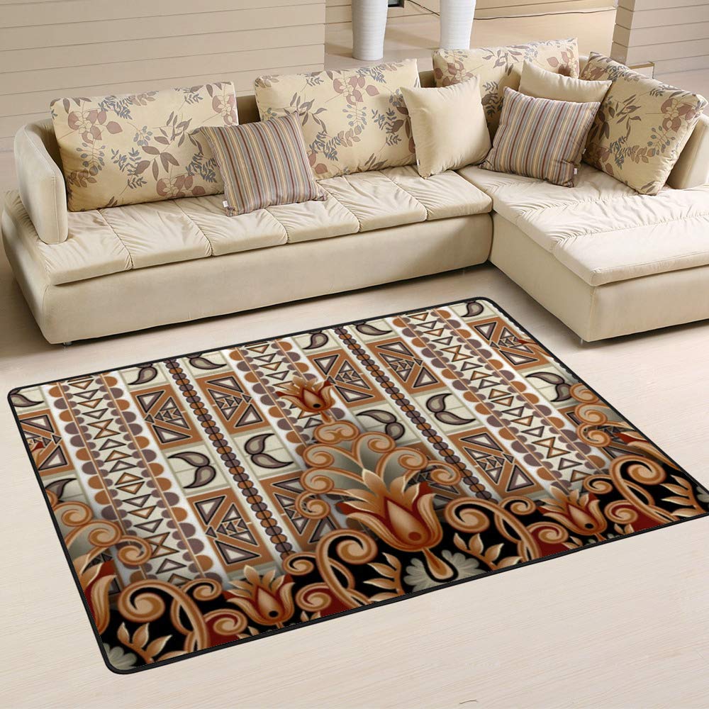 Tapis baroque vintage Ruchen 72x48 inch pour salon et chambre