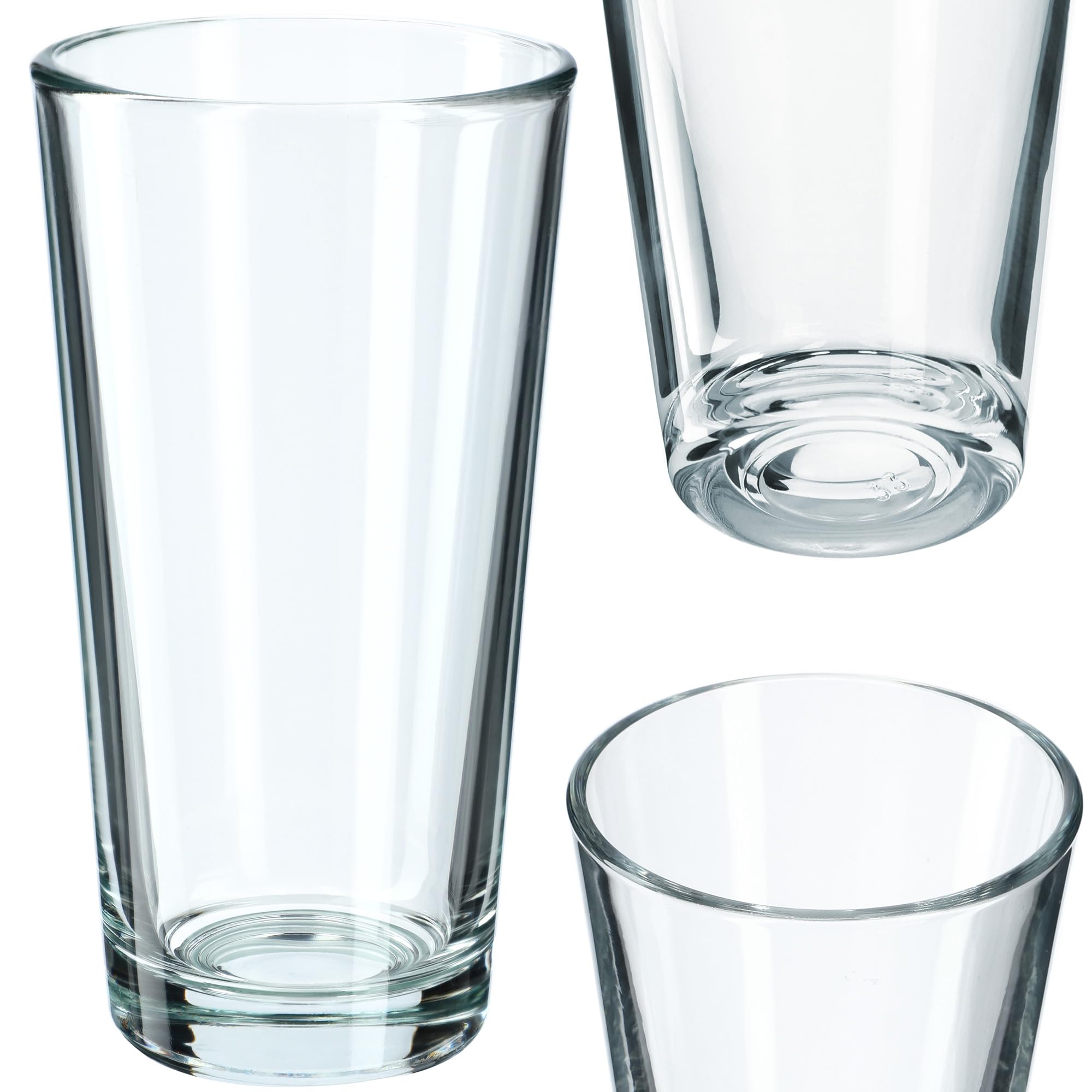 Lot De 6 Verres à Eau Transparents Cannelés 330ml - Fond Renforcé Et Paroi Épaisse KADAX