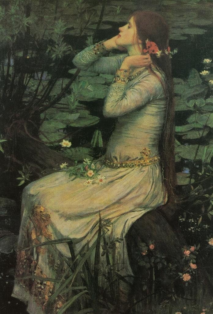 John William Waterhouse Ophelia Lilypad JW Realism Romantic Artwork Woman Portrait Oil Painting Cool Wall Art Print Poster 24x36