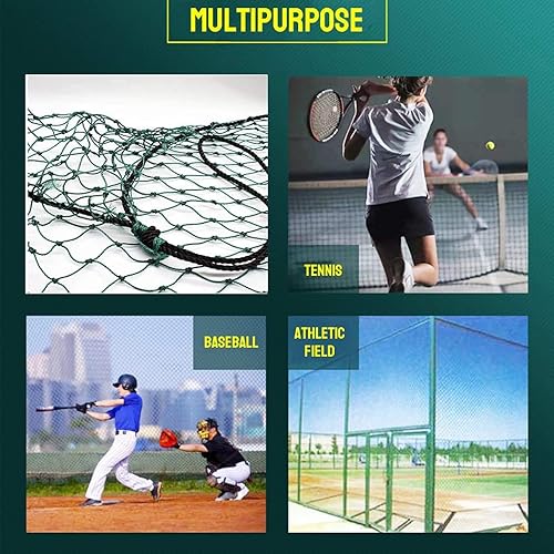 Miniatura 4 de TNZMART Red multifunción para práctica de béisbol, malla de barrera deportiva, red de respaldo de béisbol, 10 x 3 pies, 10 x 30 pies