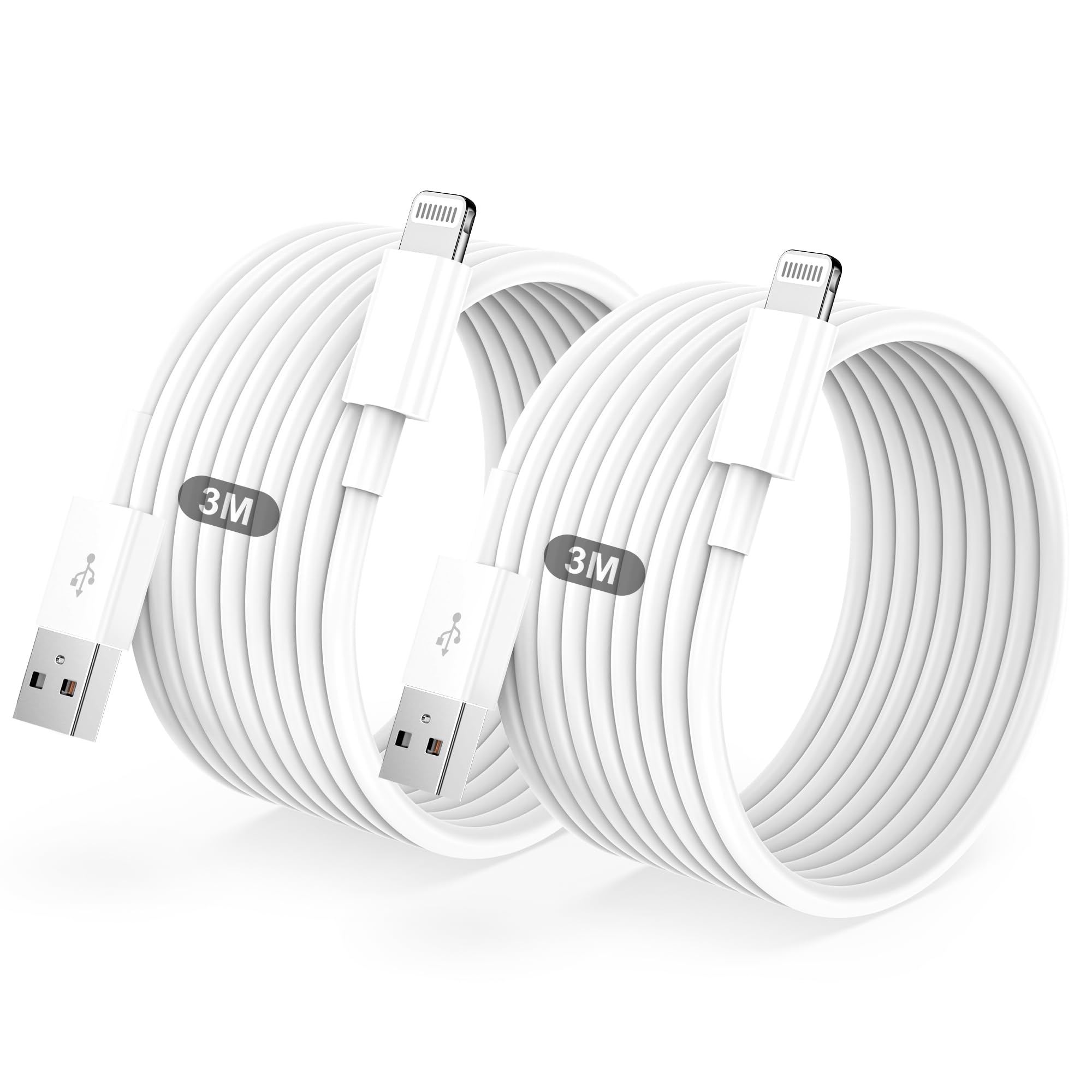 IPhone Ladekabel 2Pack 3M+3M USB auf Lightning Kabel MFi Zertifiziert für Apple Schnellladekabel,für IPhone 14/13/12/11/Pro/ProMax/Mini/XS/XR/MAX/X/8/7/6/6s/Plus/SE/iPad Mini