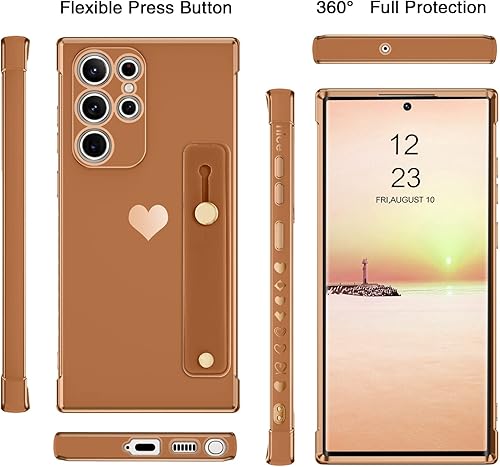 Miniatura 5 de BENTOBEN Funda protectora delgada de lujo para Galaxy S22 Ultra, diseño delgado de corazón chapado suave a prueba de golpes para mujeres, hombres y