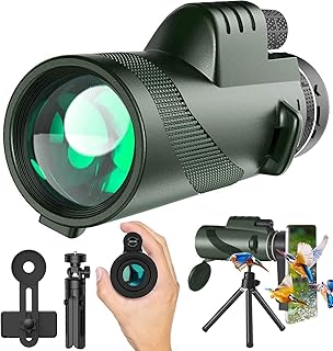 Majestik+ 80x100 Monocular Telescope High Powered Monoculars for Adults Compact Monocular for Smartphone Adapter, Handheld Telescope with Tripod for Bird Watching Hunting Camping Travel
