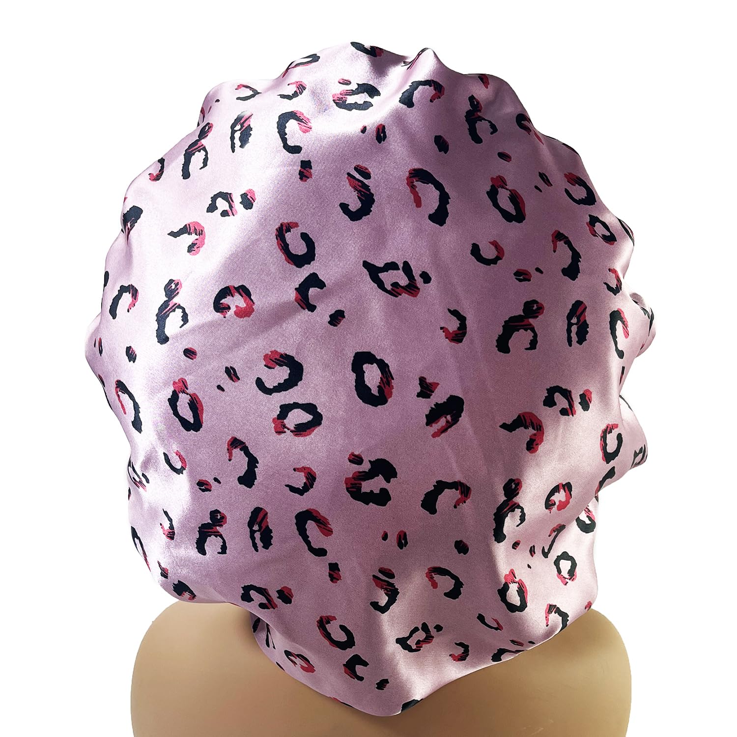 Duża satynowa czapka jedwabna nocna czepek do spania z opaską na głowę Bonnet Edge Wrap dla kobiet kręcone warkocze włosy (Color : PURPLE)