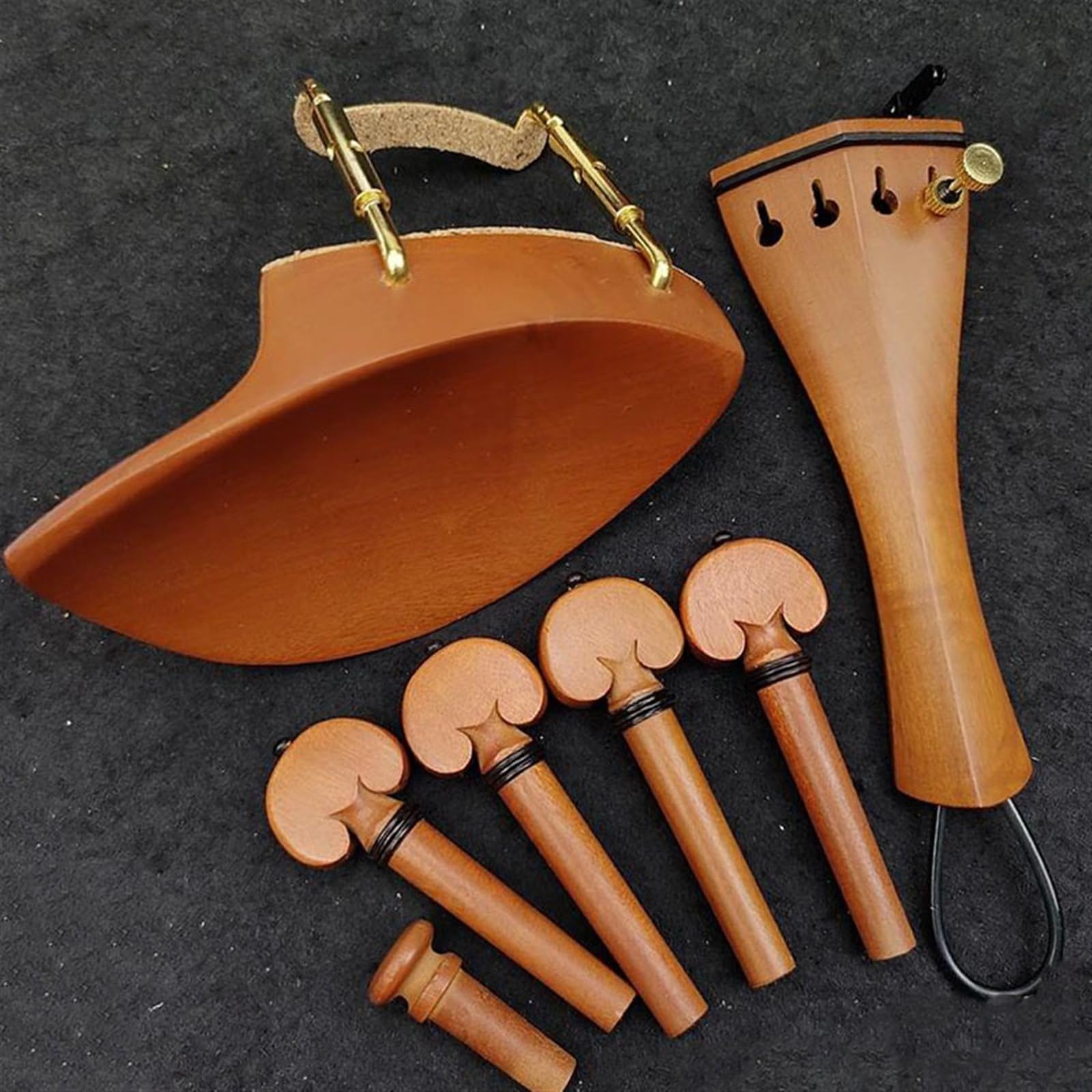 Accessori per violino Piroli Per Violino Pezzo Di Coda Budello Poggiamento Con Morsetto Accordatore Fine Accessori Per Violino 4/4 Legno Di Giuggiola(Violin parts 2)
