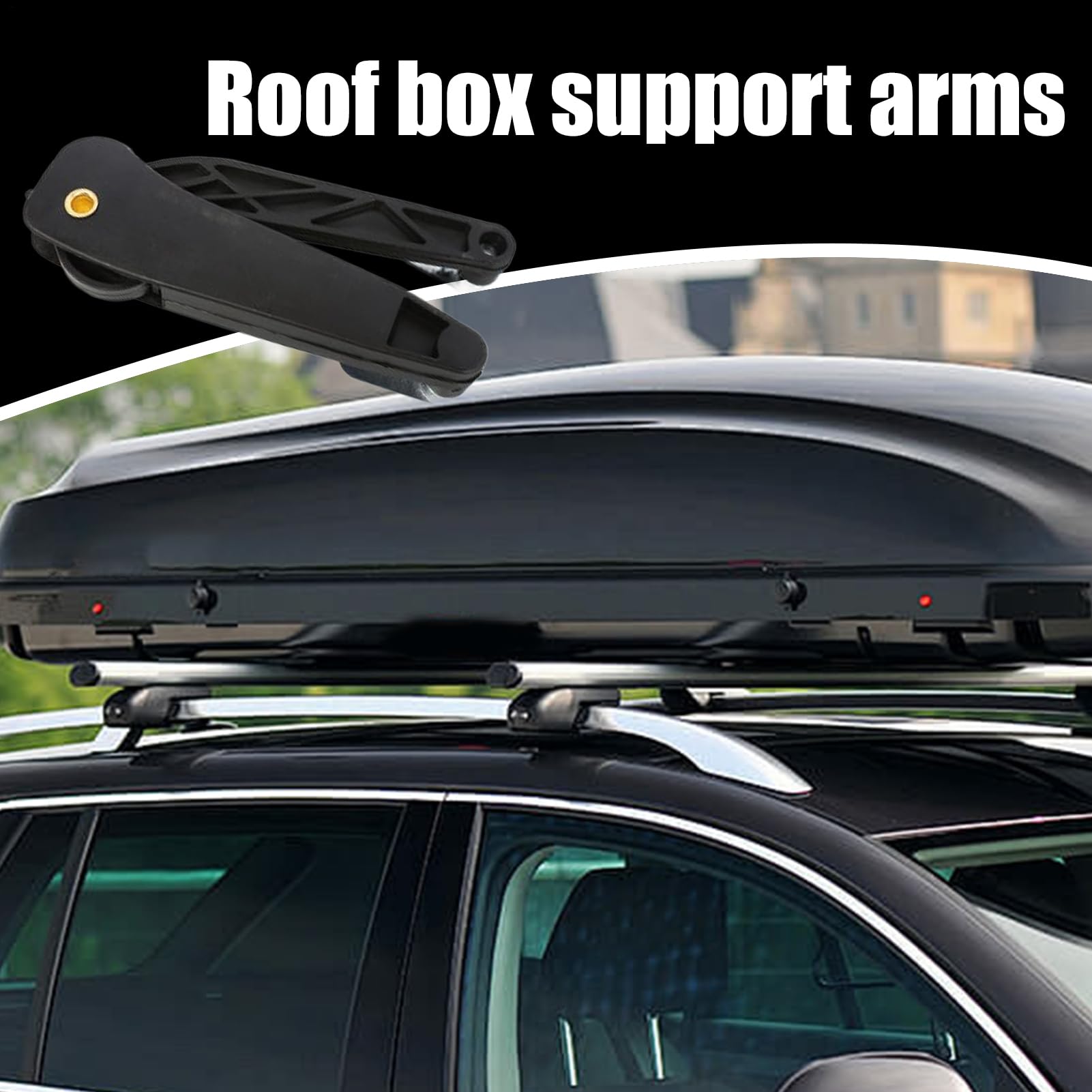 2 Pack Bras de Support pour Coffre de Toit, Support de Coffre de Toit, Support de Bagages pour Véhicule Résistant aux Chocs, Bras de Support Robuste pour Transport et Stockage Sécurisé