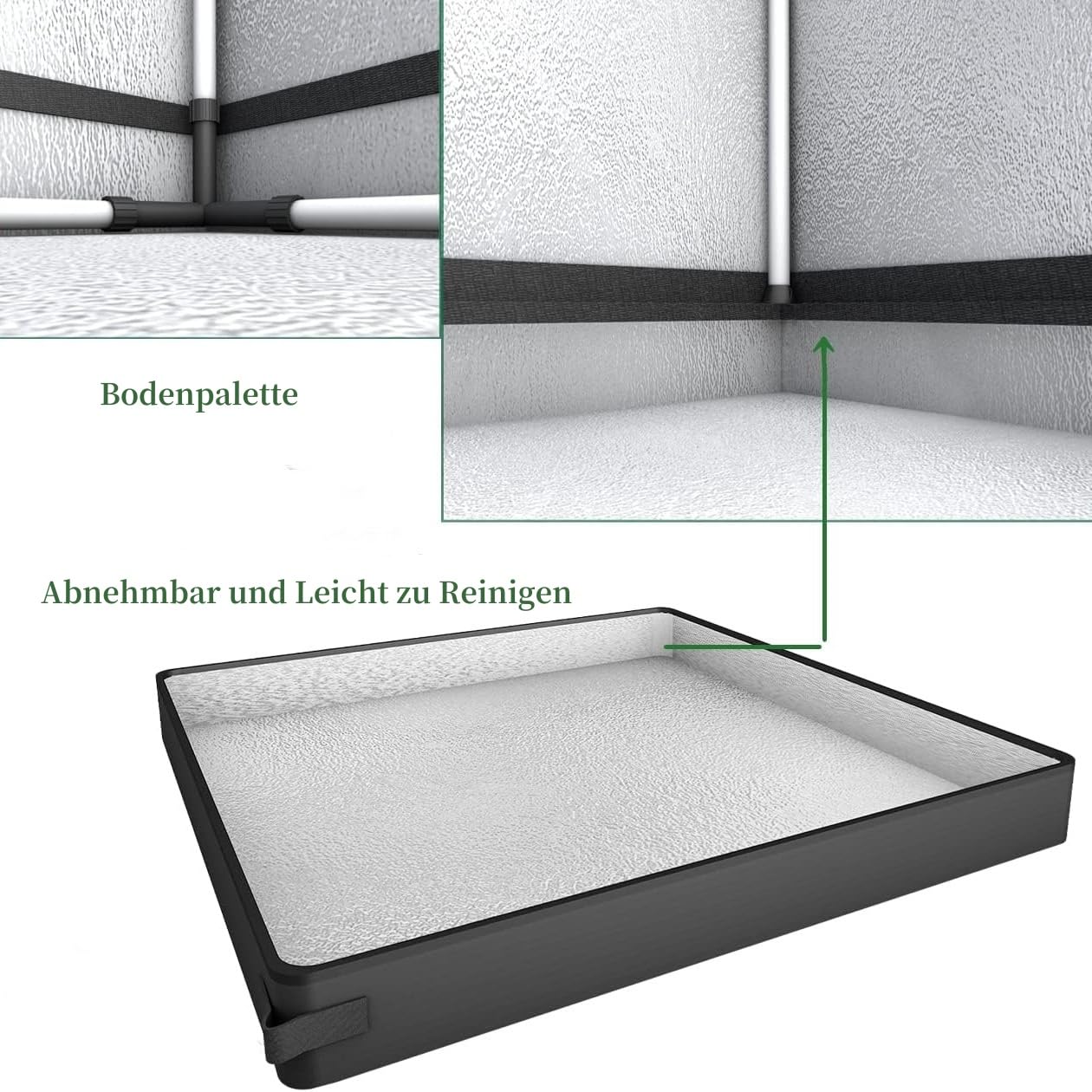 Growzelt 80x80x180 cm mit Wasserdichter Bodenwanne, Hochreflektierendem Mylar, Hydroponic System für 3~6 Pflanzen