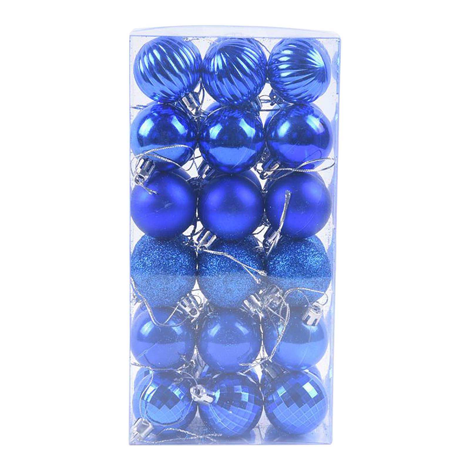 Christmas Baubles 36PCS 40mm Xmas Tree Bauble Hanging Loop Shatterproof Ornamets Personalised Navy Blue Christmas Decorations, Pink Green White Gold Silver Navy Red Baubles — image 1