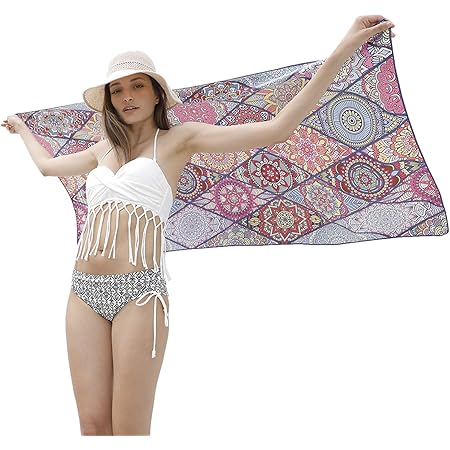 Amazon Co Jp Epeius ビーチタオル バスタオル 砂浜 速乾マット 超吸水力 海水浴 多用途 オシャレ カラフル 選べるカラーバリエーション 160 75cm B ホーム キッチン