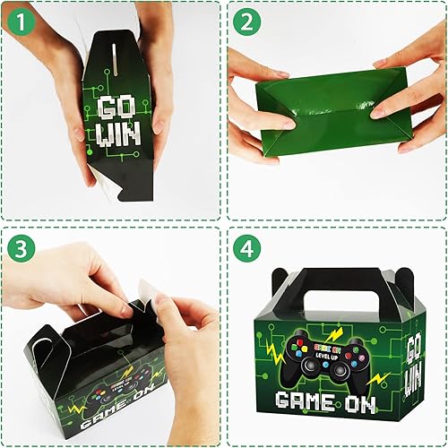 Miniatura 5 de Paquete de 12 cajas de fiesta de videojuegos para fiestas de juegos, cajas de dulces, bolsas para juegos, cumpleaños, regalos de San Valentín, cajas