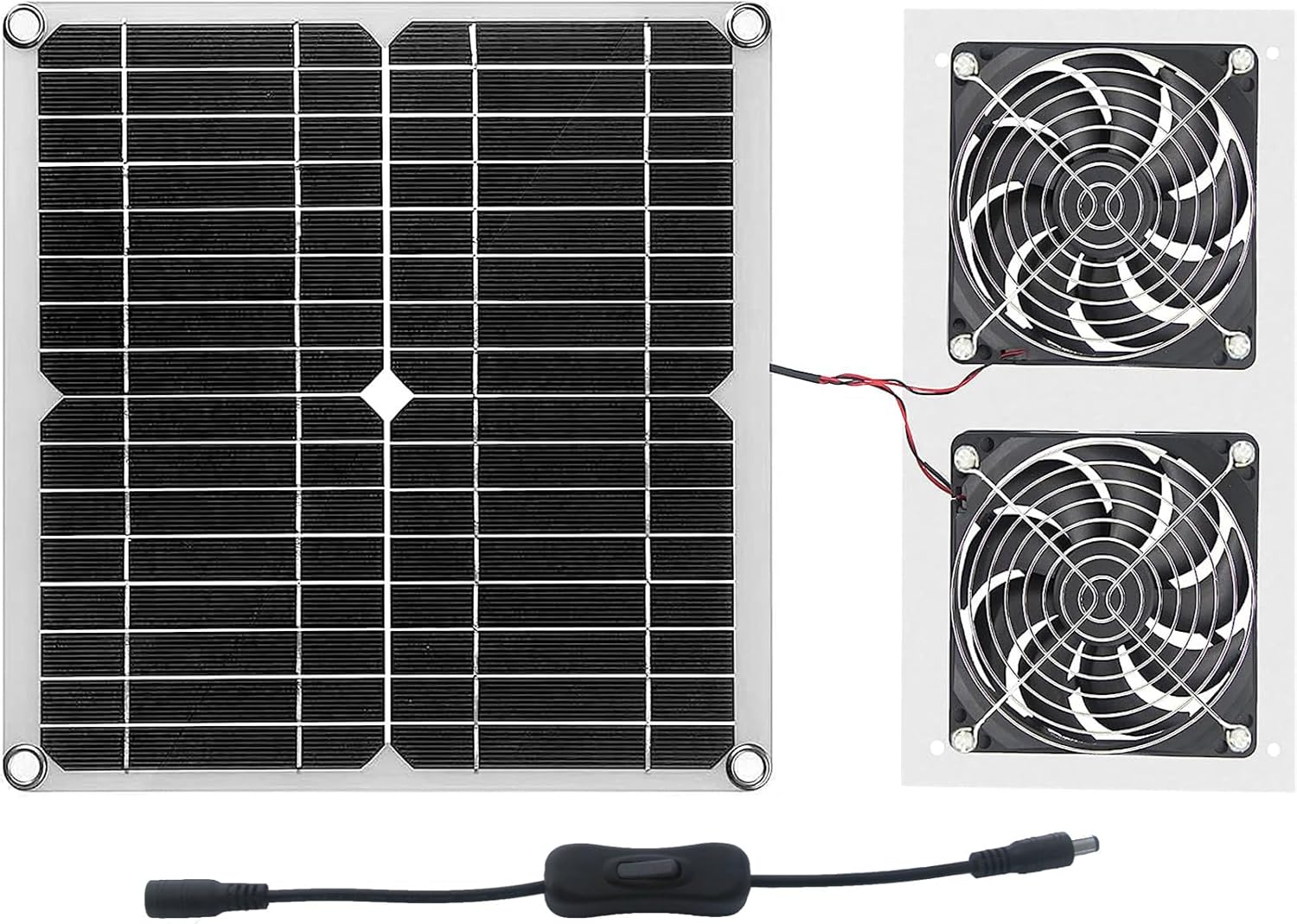 JORCOLEEN 20W 18V Solar Panel Fans for Greenhouse, Solar