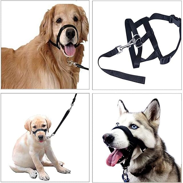 Foto 4 de 6 de WUDQIJI Arnés de Entrenamiento para Perros hocico para Perros bozal bozal Negro Protector bucal para Perros…