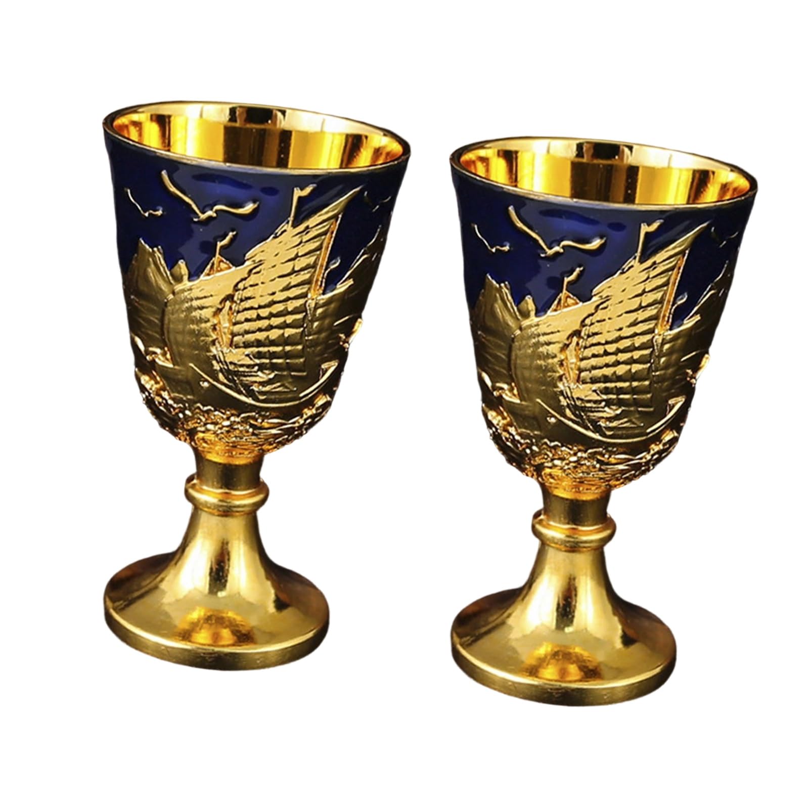 Copas de vino de aleación de zinc de diseño elegante y acabado liso para eventos exóticos