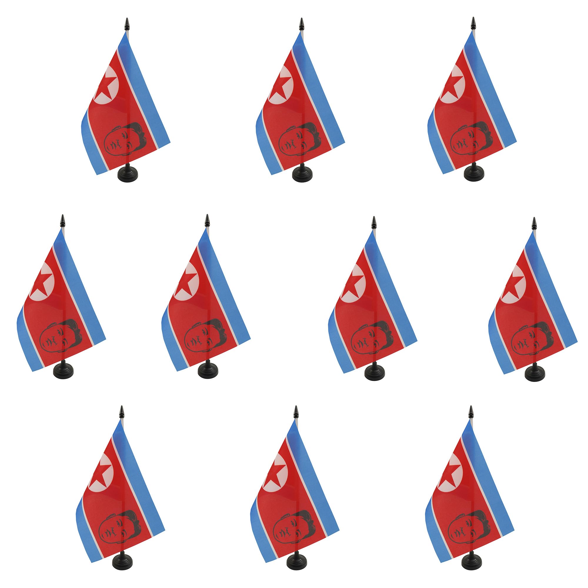 Drapeau de table Corée du Nord AZ FLAG lot de 10 petits drapeaux nord-coréen de bureau