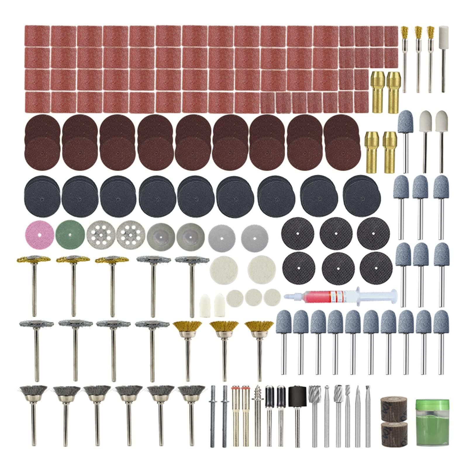 Juego de brocas eléctricas de 218 piezas de herramientas giratorias eléctricas para grabado de madera y metal, papel de lija (color: 218 piezas bolsa de polipropileno)