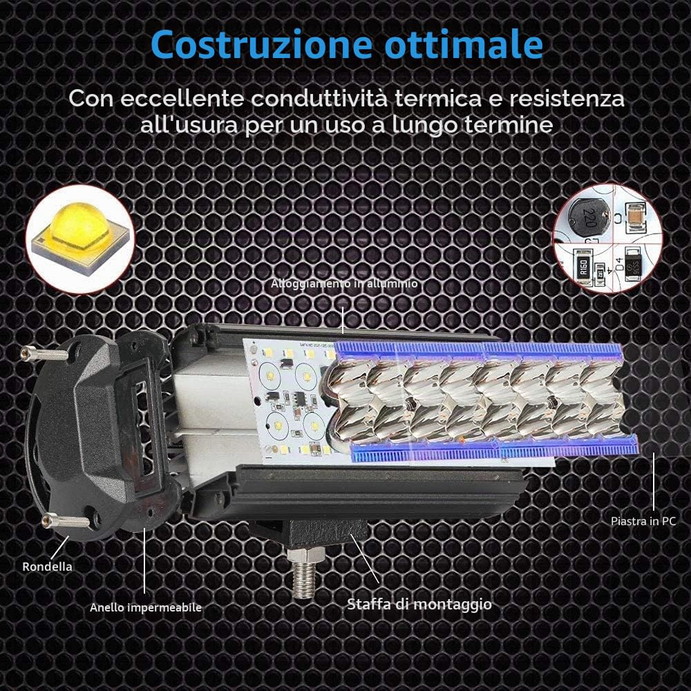 YUGUANG 7" Coppia Proiettore a LED Bianco Puro 6000K+8000K 240W 24000LM 9-30V Faro da Lavoro Riflettore Alluvione Fendinebbia Camion Trattore SUV