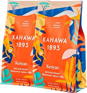 Whole Bean Coffee Medium Roast Kenyan Blend 24 Oz - As Seen on Shark Tank, High Antioxidants, Naturally Sweet, Organically Grown, Ethically & Sustainably Sourced