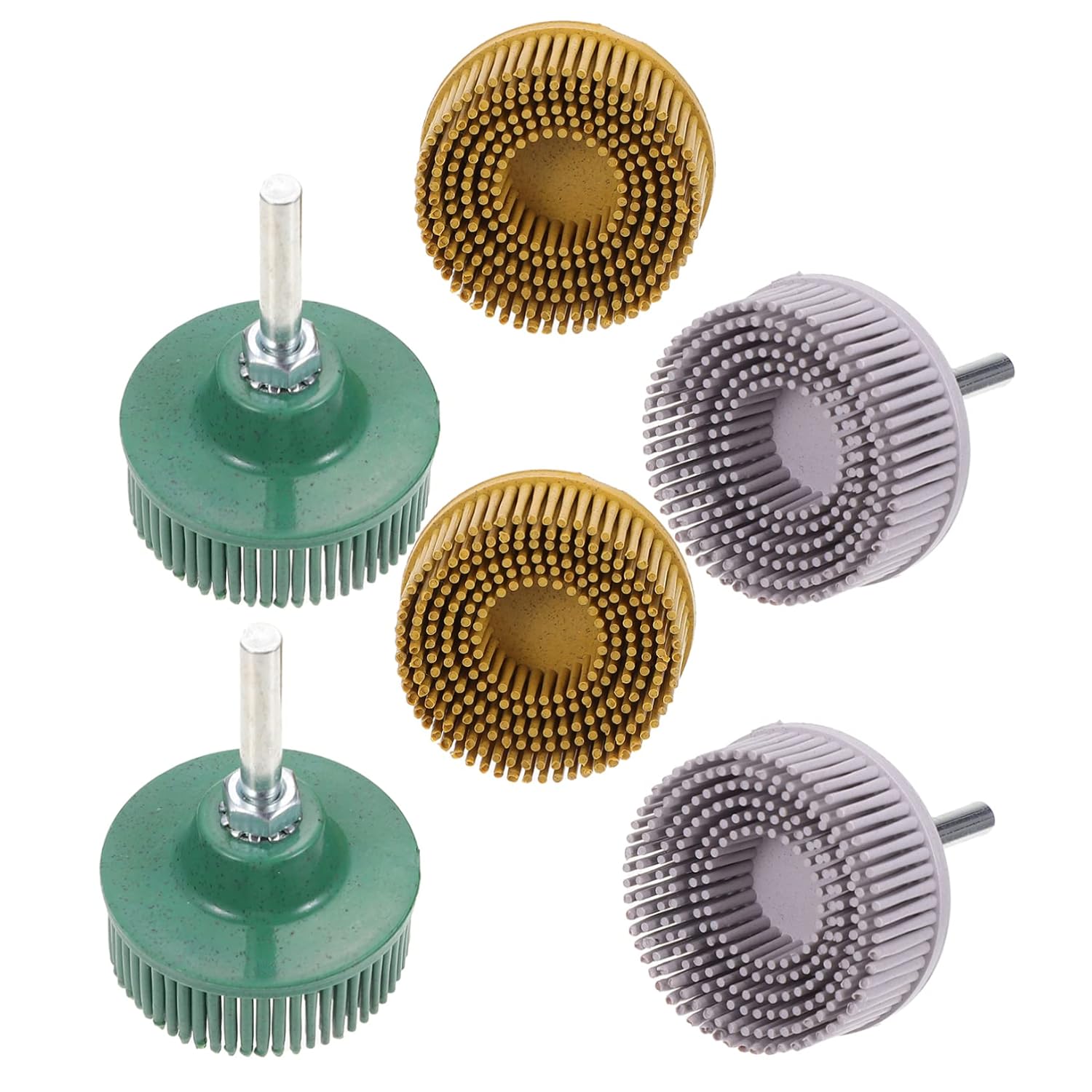 PRETYZOOM 6pcs Abrasive Bristle Disc Grit Grit Grit Polishing Grinding Wheel Attachment for Drill Flexible Efficient for Cleaning