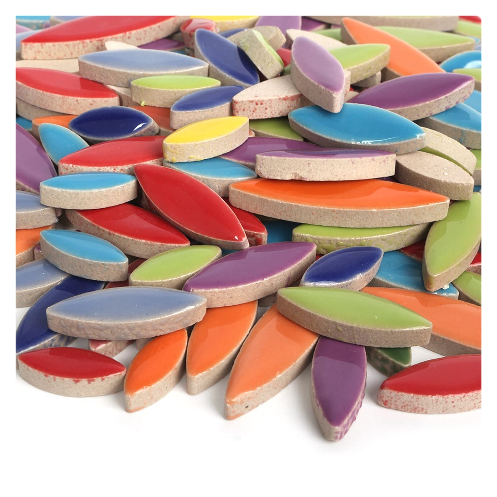 Płytki mozaikowe do samodzielnego montażu, 100g Nieregularne ceramiczne płytki mozaikowe Wielokolorowe Płatki DIY Mozaika Tworzenie kamieni do rzemiosła Hobby Sztuka Dekoracja ścienna(Green)